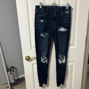 American Eagle Distressed Dark Blue Jeans